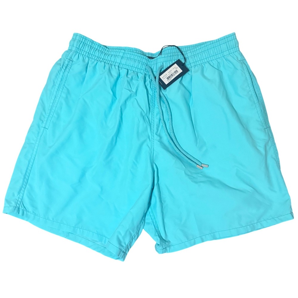 Vilebrequin Moorea Swim Trunks XXL Bleu Lazuli Turquoise Blue Mens Shorts NEW